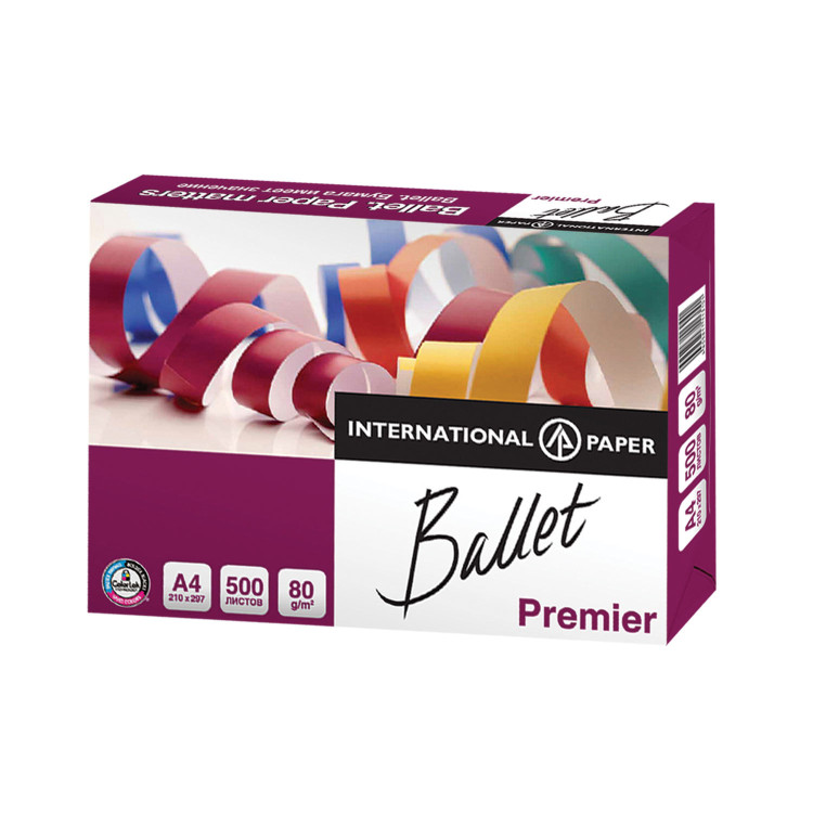 Бумага A4 офисная BALLET Premier 98/CIE 161% 80г/м 500л белый Класс А