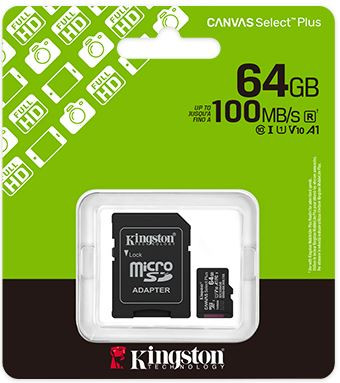 Карта памяти Micro SDXC 64GB Kingston Class10 UHS-I U1 A1 V 10 Select Plus (SD адаптер) 100MB/s Карта памяти Micro SDXC 64GB Kingston Class10 UHS-I U1 A1 V 10 Select Plus (SD адаптер) 100MB/s