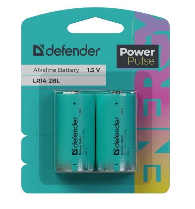 Батарейка LR14 Defender Alkaline LR14-2BL С PowerPulse (блистер 2шт.) цена за упаковку Батарейка LR14 Defender Alkaline LR14-2BL С PowerPulse (блистер 2шт.) цена за упаковку