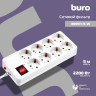 Фильтр сетевой 5метров 8розеток BURO 800SH-5-W белый Фильтр сетевой 5метров 8розеток BURO 800SH-5-W белый