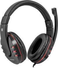 Наушники с микрофоном Defender Warhead G-160 игровые, кабель 2,5м., чёрно-красные