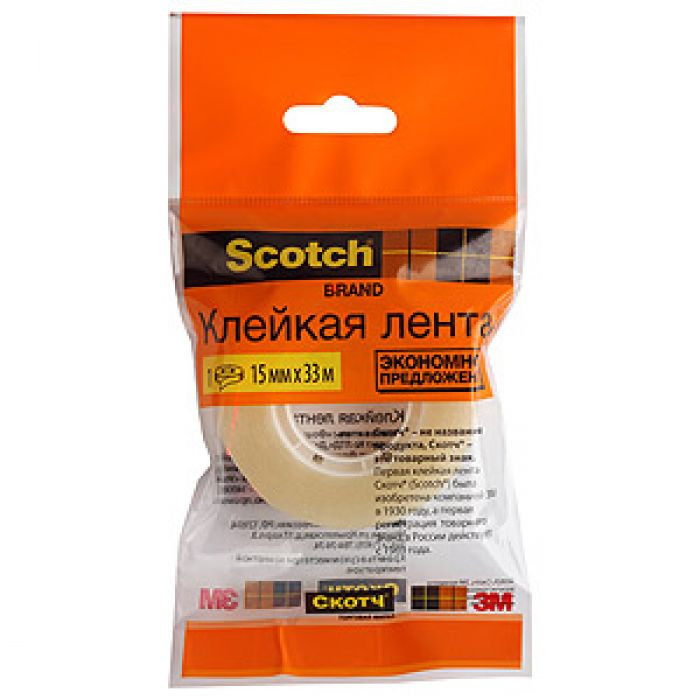 Скотч 15мм х 33м 3M "Scotch" Эконом Скотч 15мм х 33м 3M "Scotch" Эконом