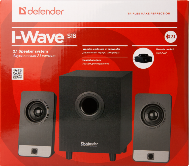 Колонки 2.1 Defender I-Wave S16 2x4W+8W, деревянный корпус, 220В Колонки 2.1 Defender I-Wave S16 2x4W+8W, деревянный корпус, 220В