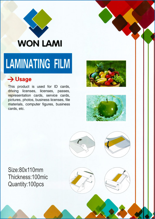 Пленка для ламинирования A7 100мкм (100шт.) глянцевая WF (Won Lami) 80x110 Пленка для ламинирования A7 100мкм (100шт.) глянцевая WF (Won Lami) 80x110